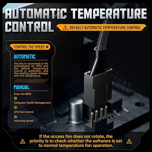 Miniatura 5 de AsiaHorse Ventilador Argb Pwm de 5.512 in, ventilador de carcasa de computadora doble con rodamiento hidráulico avanzado para un funcionamiento