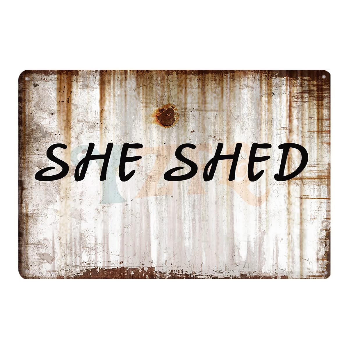 She Shed Metal Sign Rustic Woman Cave Plaque Wall For Home Kitchen Yard Porch Patio Garden Decor Gift For Mom Wife 12X8inch