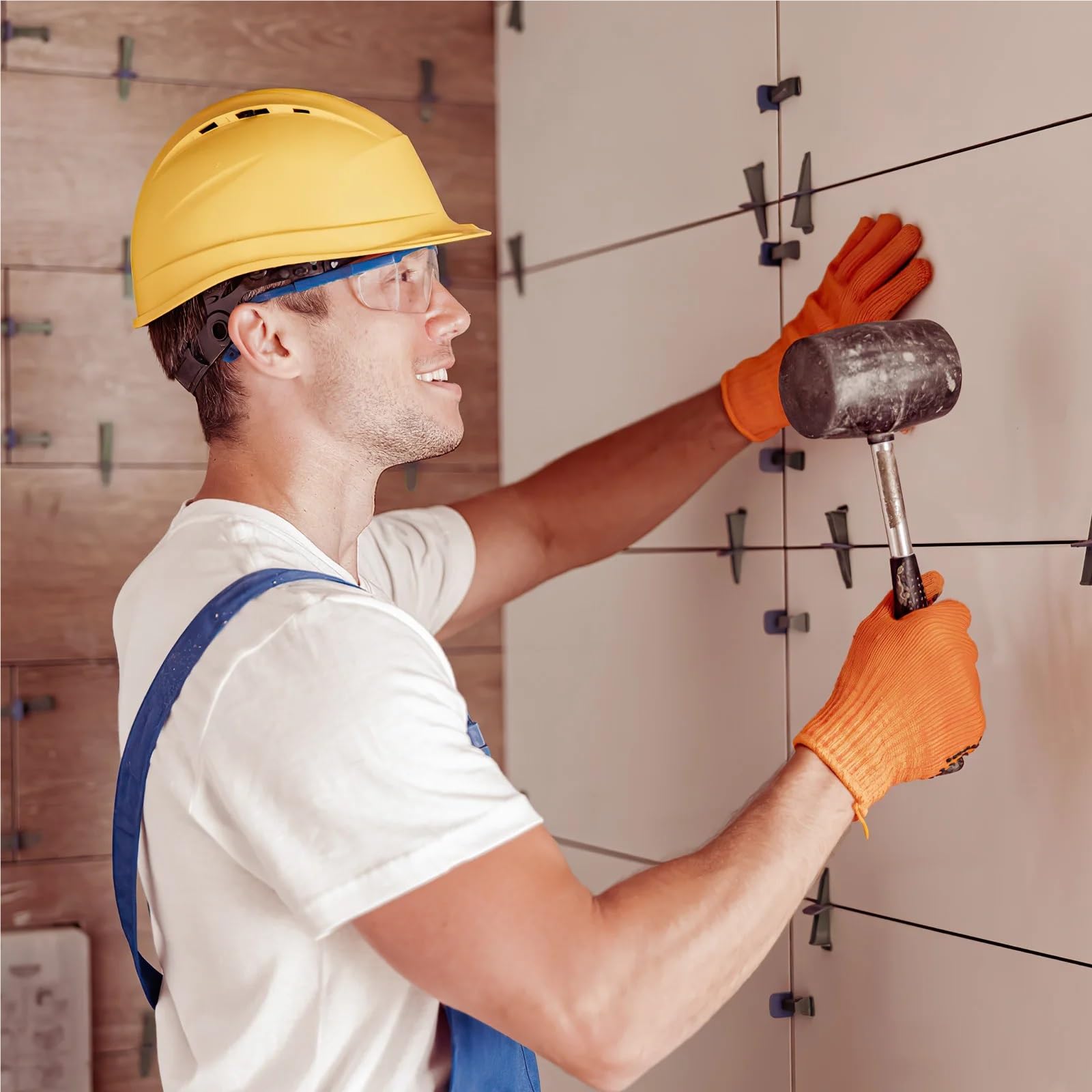 Schweißpolster für Helme, Industrie-Schweißband for Schutzhelme, 18 Stück, saugfähiges Baumwollband, dunkelblau, wiederverwendbar, waschbar