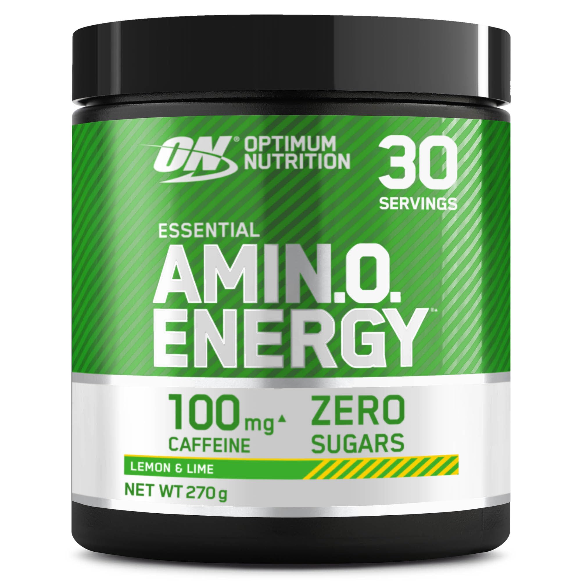 Optimum Nutrition Amino Energy Pre Workout Powder, Energy Drink mit Aminosäuren, BCAA, L-Glutamin und L-Leucin, Vitamin C und Koffein, Zitronen-Limetten-Geschmack, 30 Portionen, 270 g
