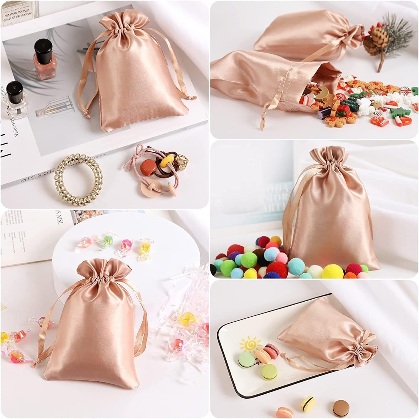 Pochette Brodée Bonbons Satinés