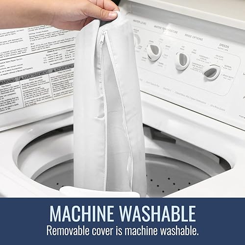 Miniatura 6 de DMI Almohada de cuña de cama y cuña triangular con inclinación elevada para dolor de cuello, dolores de cabeza, hombros, dolor de espalda, soporte