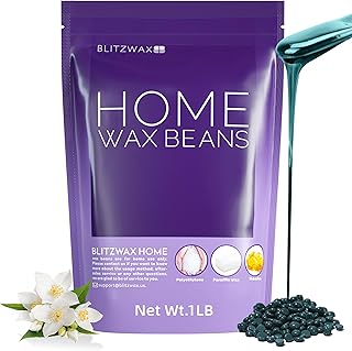BLITZWAX Dark Green Wax Beads 1lb for Coarse Hair Removal, Sensitive Skin Formula, Painless Full Body Waxing for Face Bikini Underarms Legs, Hot Wax Beans for Women Men at Home