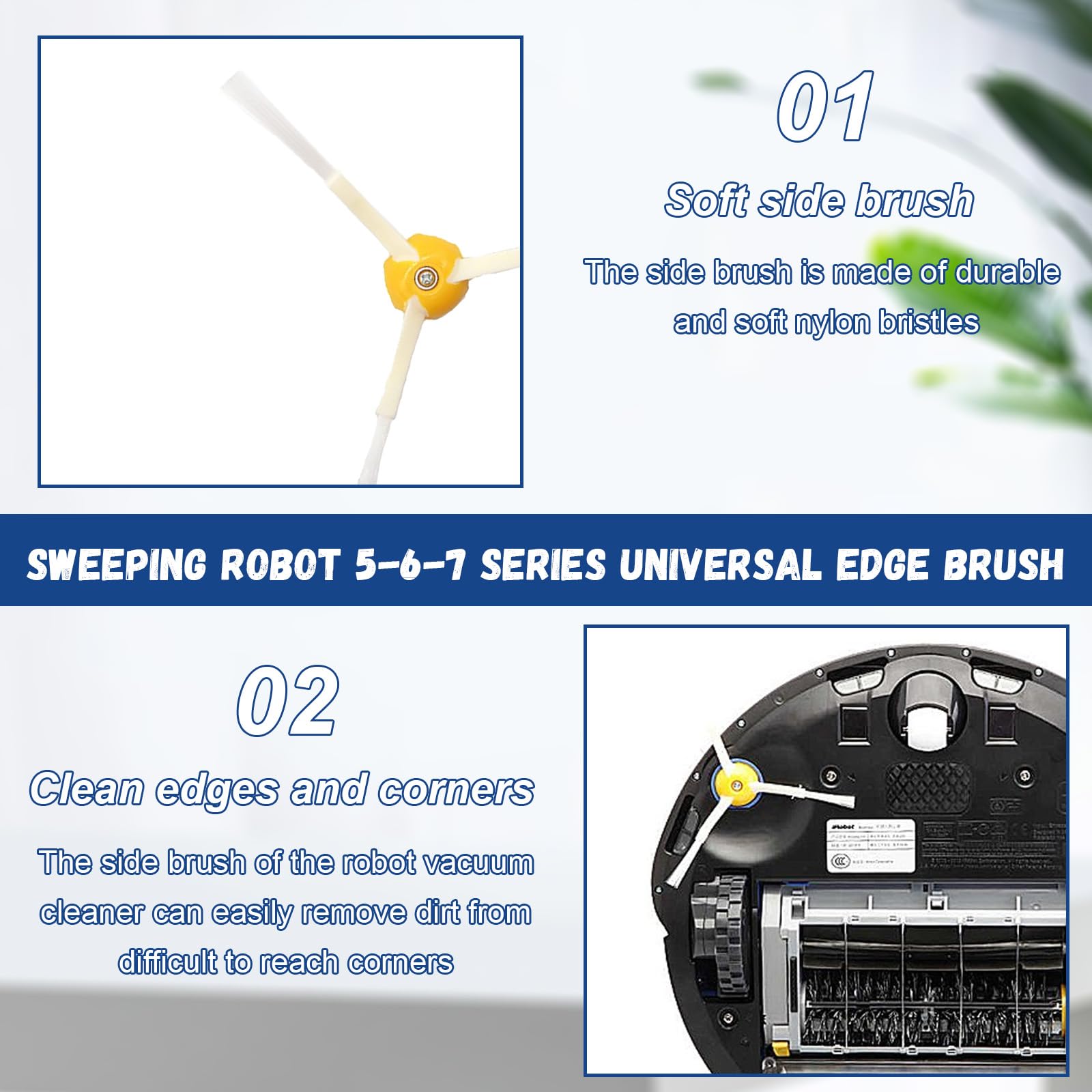 Spazzole Laterali Per Roomba | 6 Pezzi Con Viti | Compatibili Serie 600/700/800/900