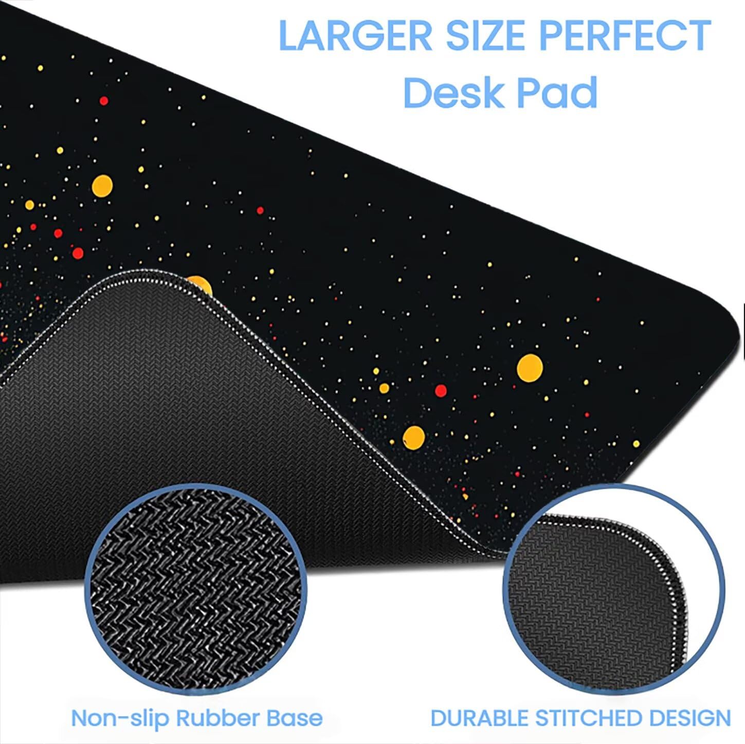 Lpfieonn Sternenhimmel Großes Schreibtischunterlage, XXL Schreibtischunterlagen, Landschaft XXL Gaming Mousepad mit Vernähter Rand und Rutschfeste Gummibasis, für Hause/Büro 120x60cm PF-2363