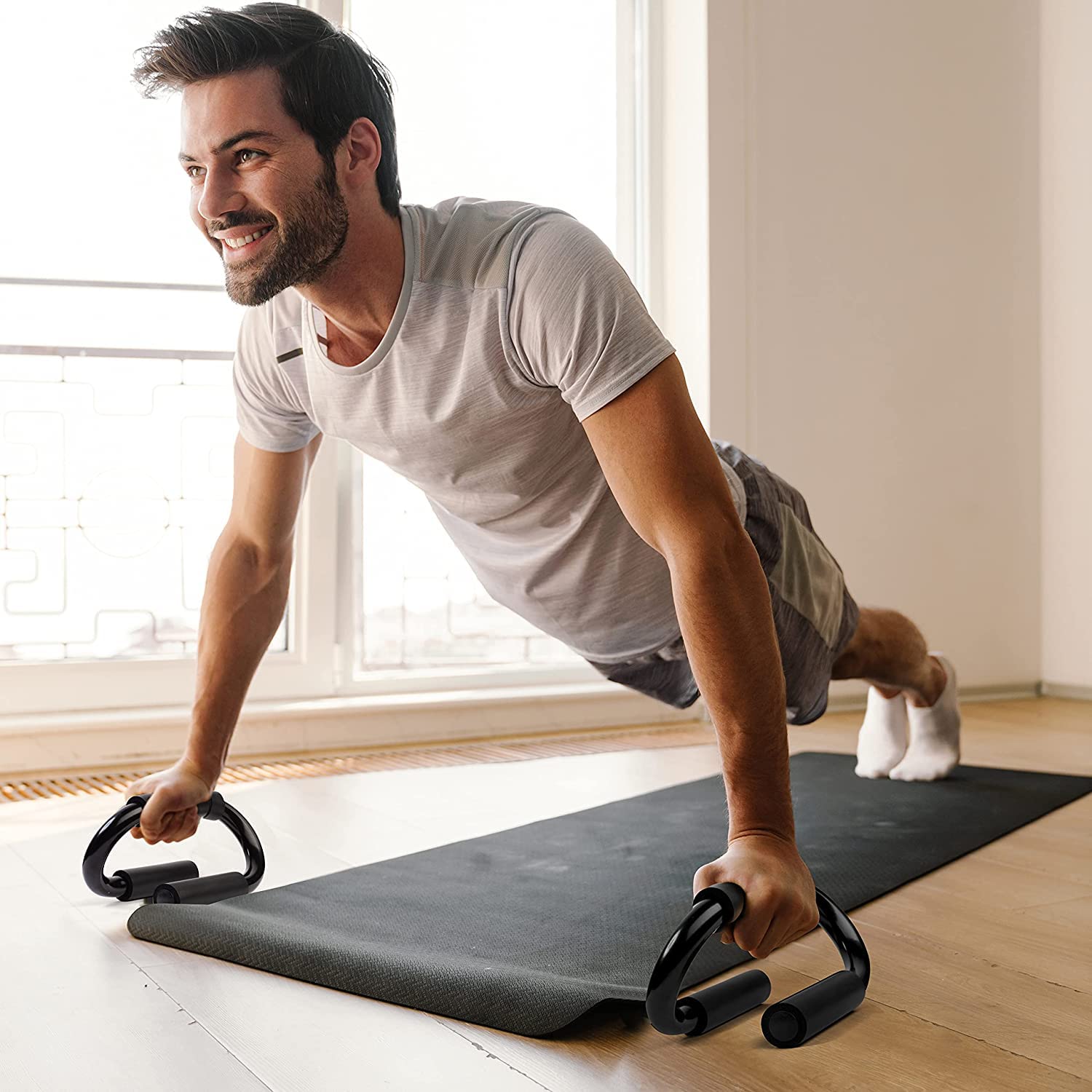 RENESMEE® Fitness Push Up Bar Stand - Press Up Bar Pair with Non-Slip Foam Handles for Extra Grip - Push-Up Press-Up Stand for Chest, Arms and Shoulder Training Exercise Workout (B09SFBC4WN) Amazon Price History, Amazon Price Tracker