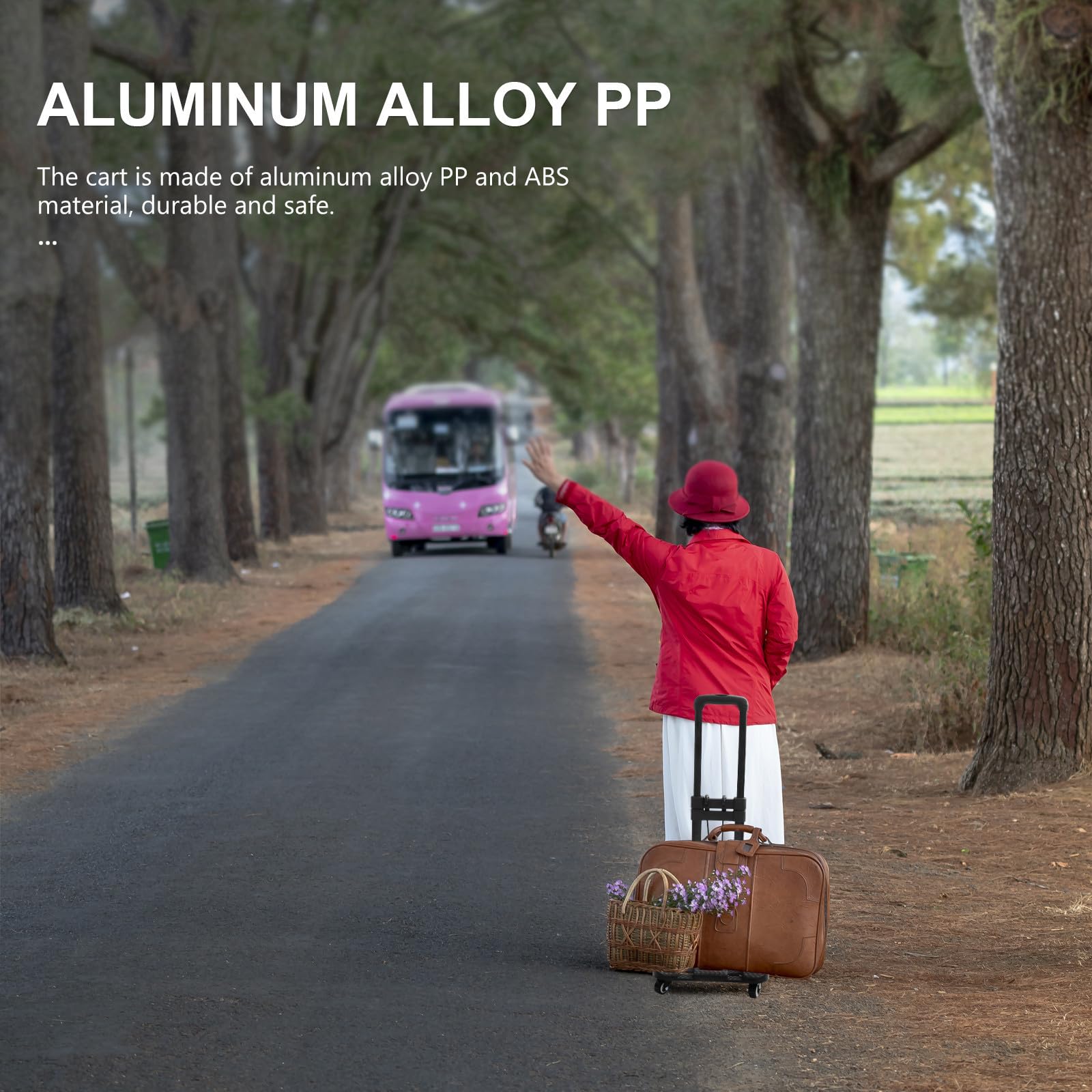 Carrito Plegable Pequeño de Aleación de Aluminio para Compras y Viajes