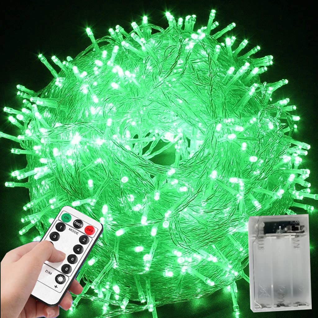 zhonghua Fairy Lights, 10M 80LED Indoor Fairy Lights Outdoor Rope Fairy String Lights Battery with Remote Fairy String Christmas Tree (Green)
