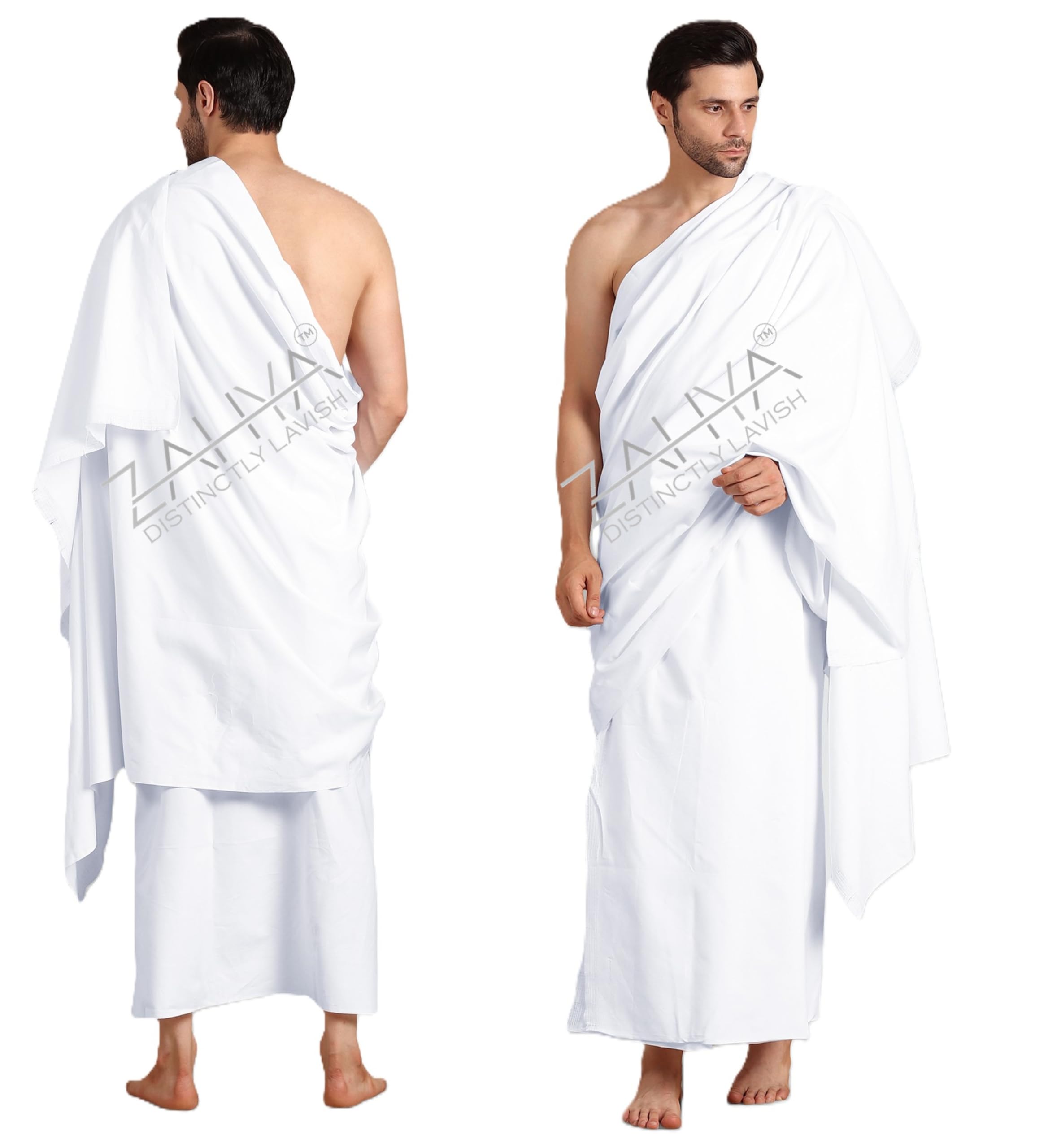 ZAHYA Bamboo Men's Ihram for Hajj & Umrah | Ultra Soft, Sweat Absorbent | 2 Piece Ihram Ahram Ehram-image-38
