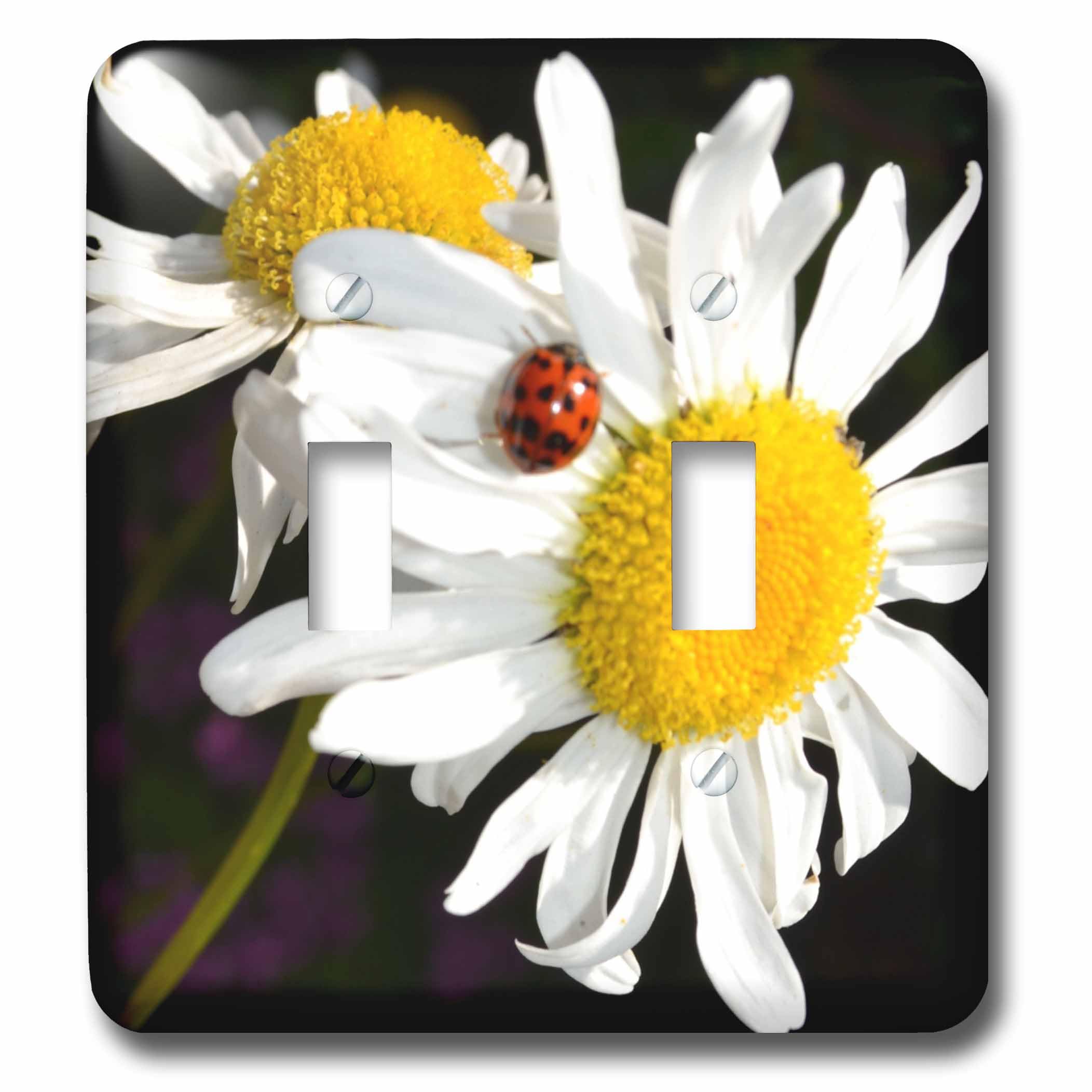 Double interrupteur à bascule marguerites pour une déco de chambre nature