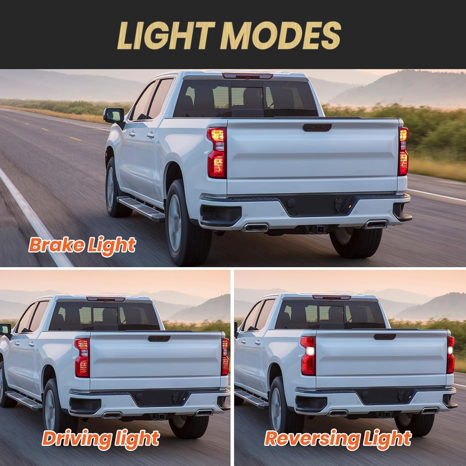 Tail Lights Assembly Compatible With 2019-2023 Chevy Silverado 1500 Halogen Model Left Drive Side With Incandescent Bulb and Harness 84752978 GM2800308