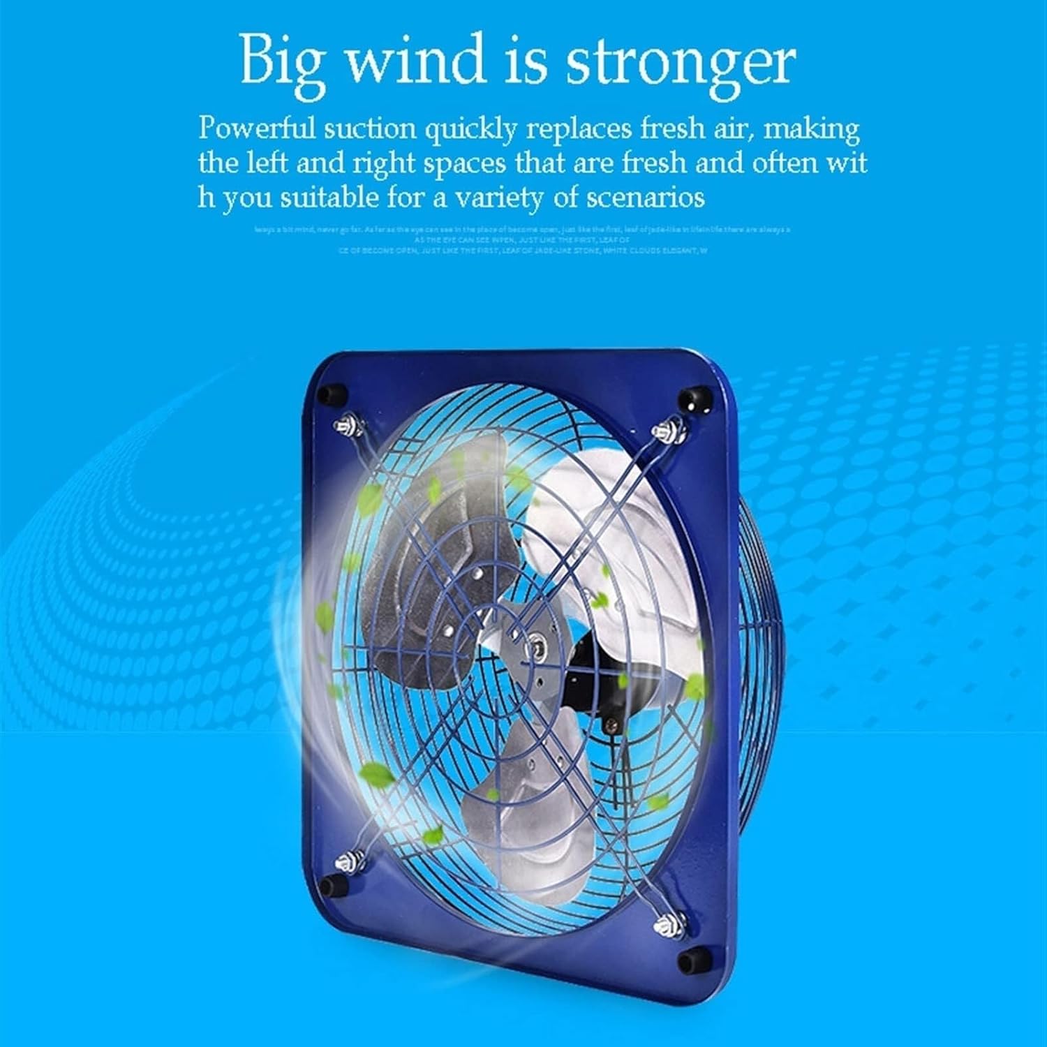 10" Industrial Ventilation Extractor Fan, Powerful Metal Exhaust Fan for Commercial & Kitchen Use, 60W Air Blower with Protective Mesh Cover, 850m³/h(EU)