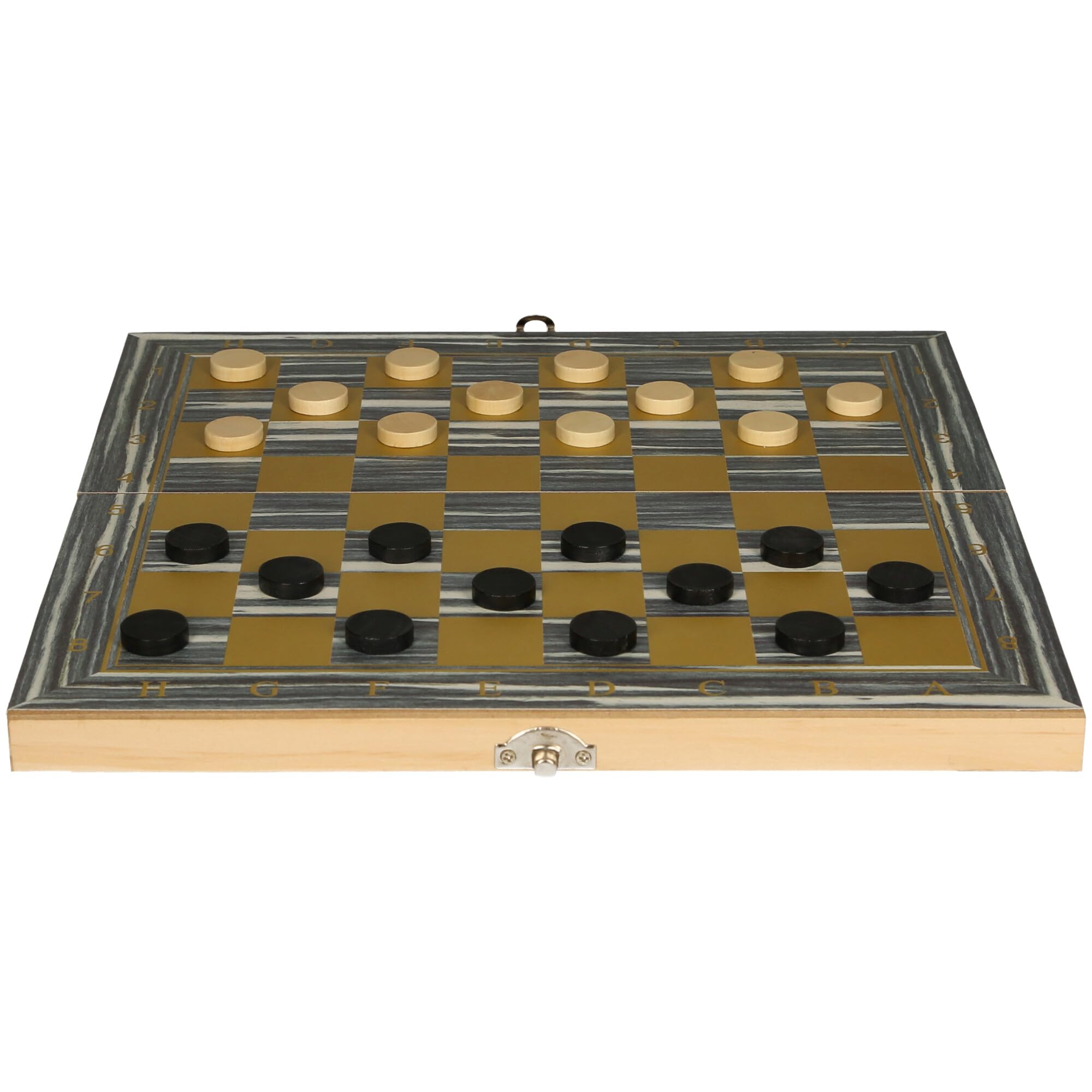 Family Classics Deluxe 3-in-1 Wooden Board Games Set, Chess, Checkers and Backgammon, Ages 8+ - Image 4