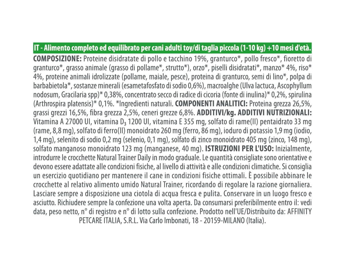 Natural Trainer - Cibo per Cani Small & Toy Manzo e Riso 7kg