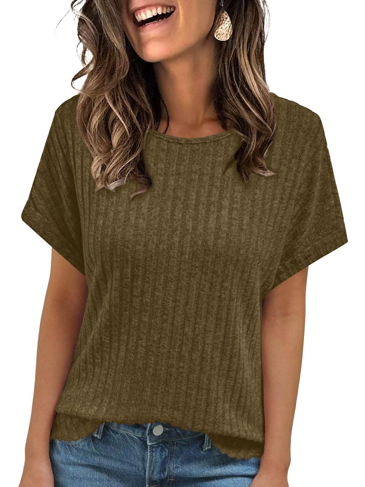 Haslike Damen-Sommer-Pullover, lockere Passform, T-Shirt, Tops, Business, elegant, legere Blusen