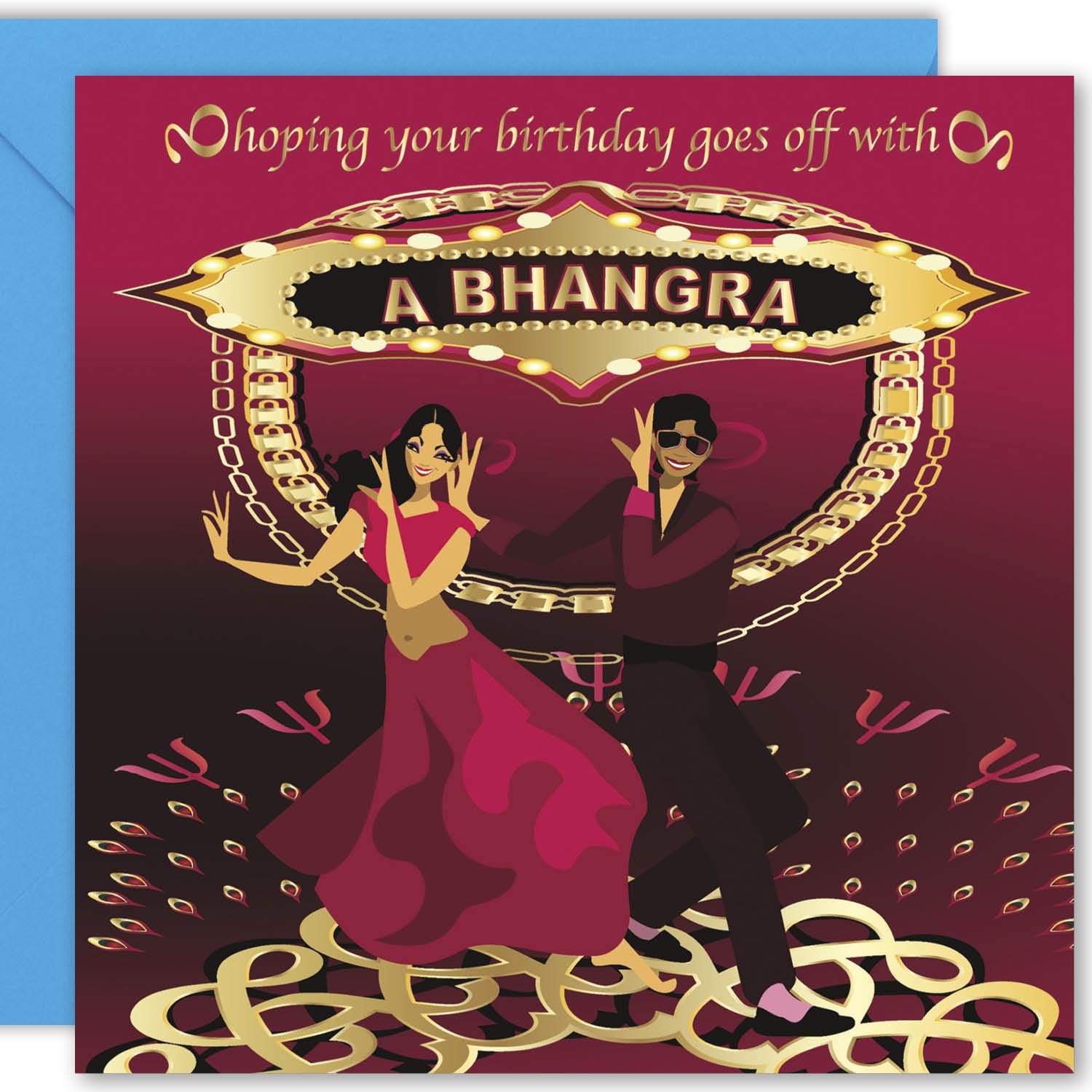 Cult Kitty - Birthday Bhangra - Funny Indian Birthday Card for Him - Bhangra Birthday Card for Her - Bollywood Birthday Card - Mum or Dad Birthday Card - Bollywood Card - Indian Humour Joke Card