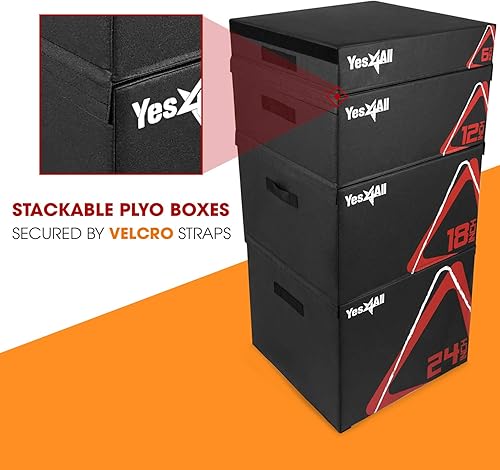 Miniatura 3 de Yes4All Caja pliométrica suave ajustable, entrenador de salto, para ejercicios pliométricos y acondicionamiento, múltiples variaciones de altura