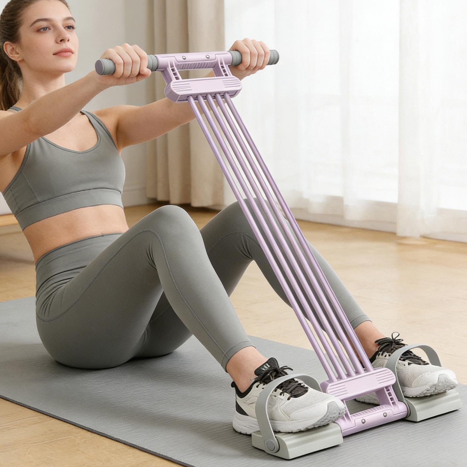 Banda resistenza multifunzione con pedale Fascia Elastica Regolabile | Attrezzatura per Yoga a Casa per Stretching, Potenziamento Muscolare, Gambe, Bracci