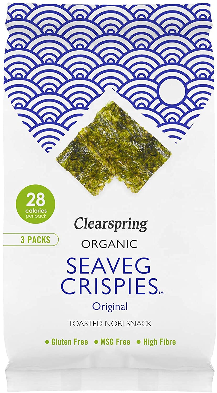 Clearspring Organic Seaveg Crispies - Original (Crujiente algas finas) Paquete múltiple (3 paquetes)