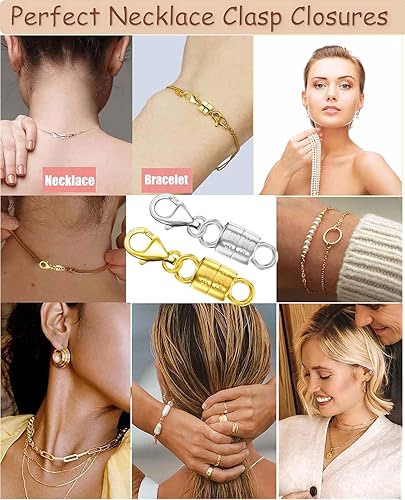 Miniatura 6 de Dailyacc cierres magnéticos para collares de langosta de plata 925 y cierres de seguridad en plata esterlina con convertidores de joyería de oro