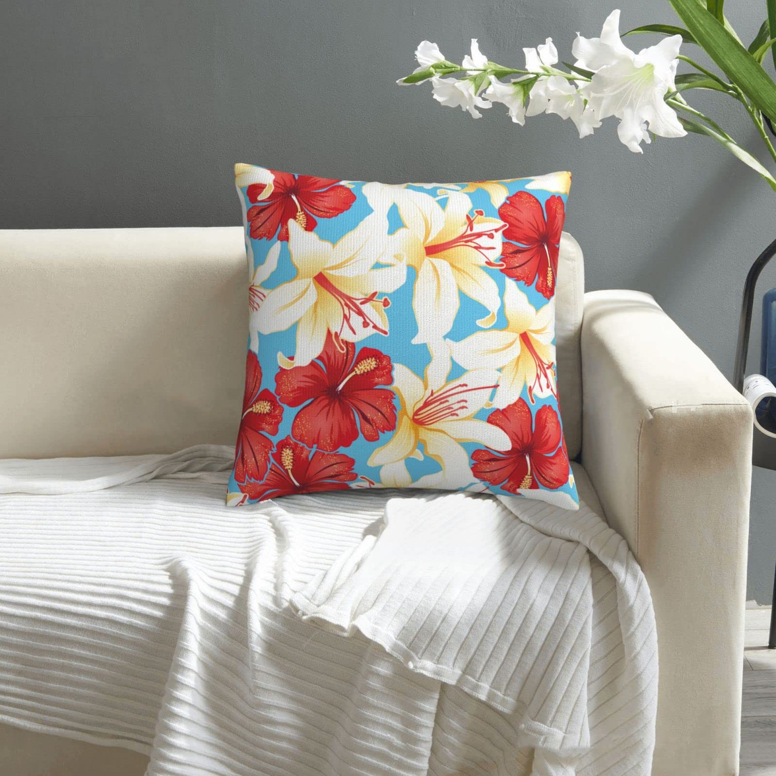 さえらアキアカネ大きな花柄レースクッションカバー座布団カバー2点