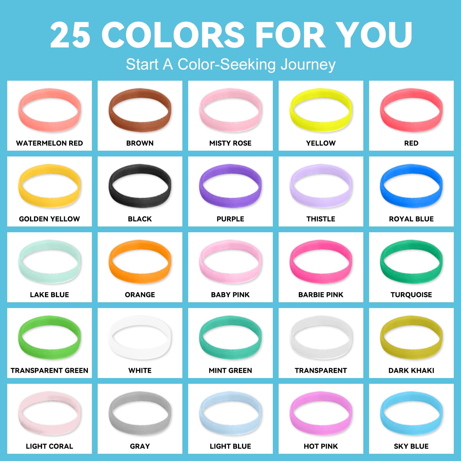 2500 bandas elásticas coloridas para el cabello, accesorios para ligas pequeñas para el cabello, sin tirones, sin daños, soporte elástico para niñas y mujeres TPU (25 tonos mixtos) 3