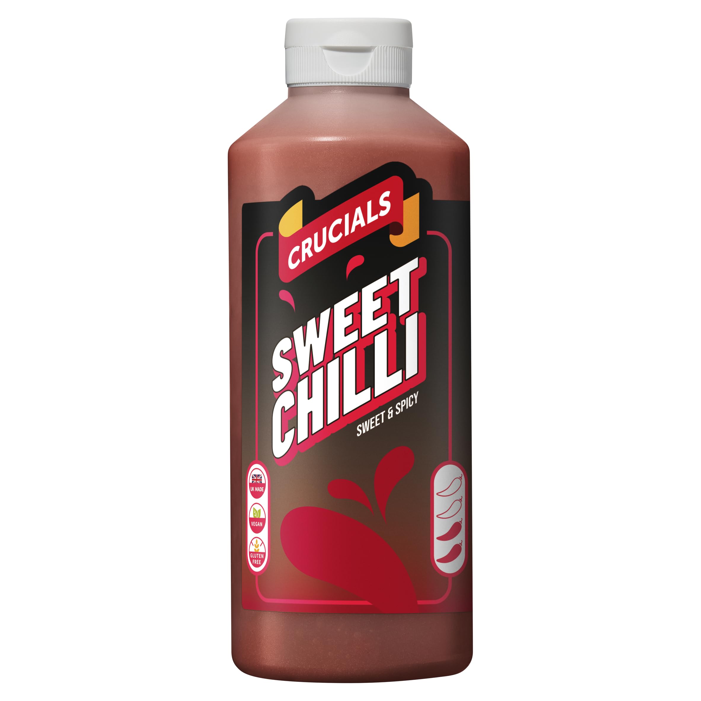 Crucials Sweet Chilli Squeezy Sauce 1L, A Light and Fruity Chilli Sauce, Ideal as a dip, Pack of 1