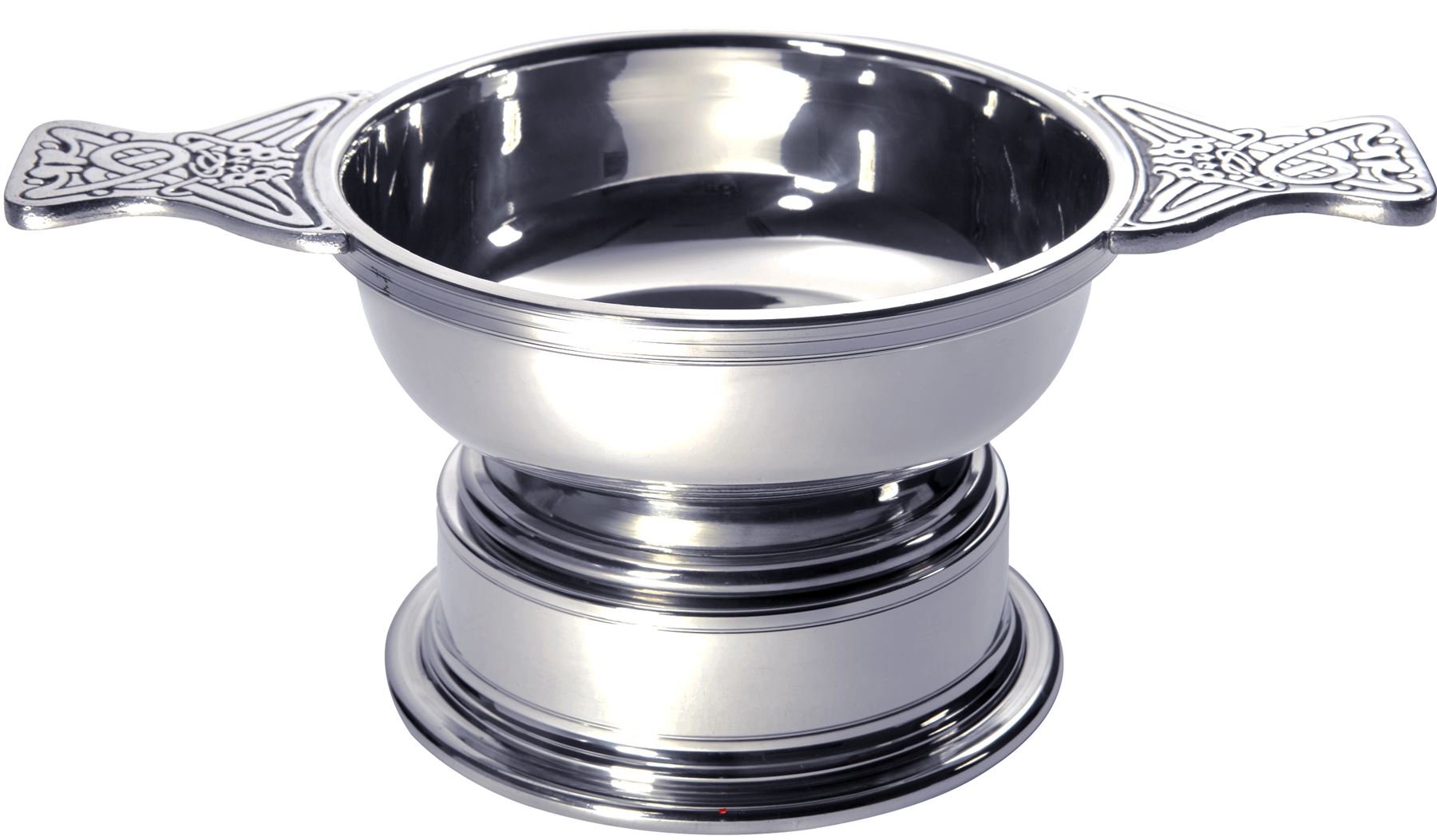 Quaich Scottish Pewter Large Plus Size 135mm with Plinth Tasting Bowl Ideal Christening Gift