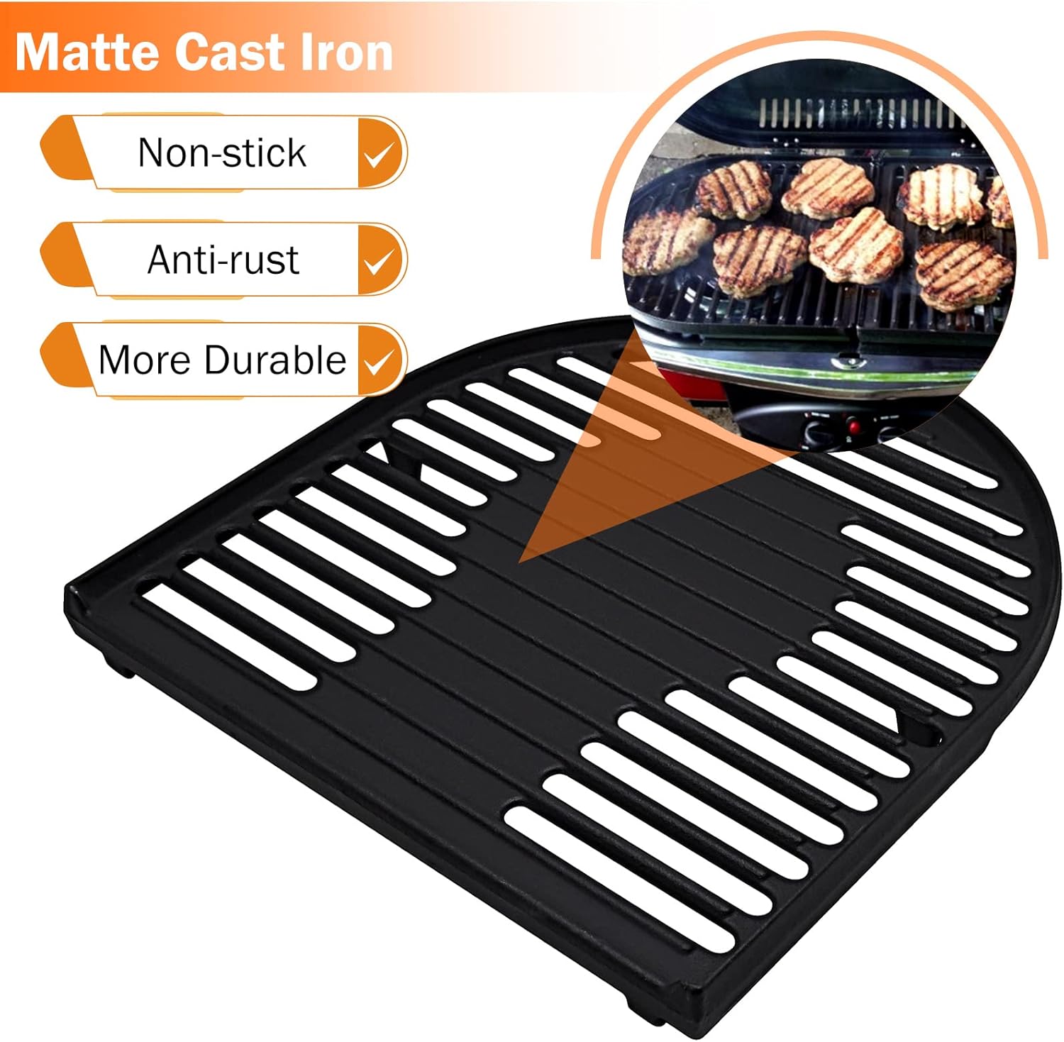 Criditpid Cast Iron Grill Grates Parts for Coleman Roadtrip Swaptop Grills LX LXE LXX, Cooking Grates Grids Accessories Replacement for Coleman Road Trip Swaptop Gas Grill, 2 Pack