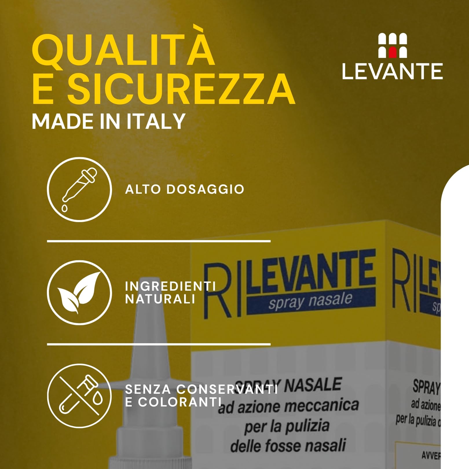 RILEVANTE Spray Nasale Decongestionante Balsamico 30ml per Pulizia Fosse Nasali Sollievo da Naso Chiuso e Raffreddore Spray Nasale Bambini e Adulti Con Eucalipto, Mentolo e Canfora