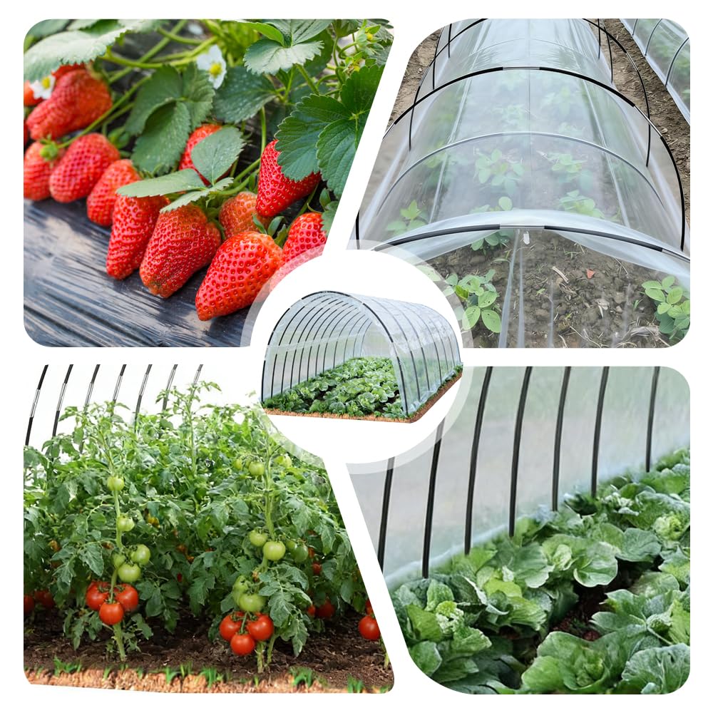 Arcos para Invernadero, 30 Piezas Neumáticos de Invernadero, Túnel para Plantas, Aros de Soporte de Jardin con Pinchos y Clips, para Cultivar Túneles, para Protección de Plantas