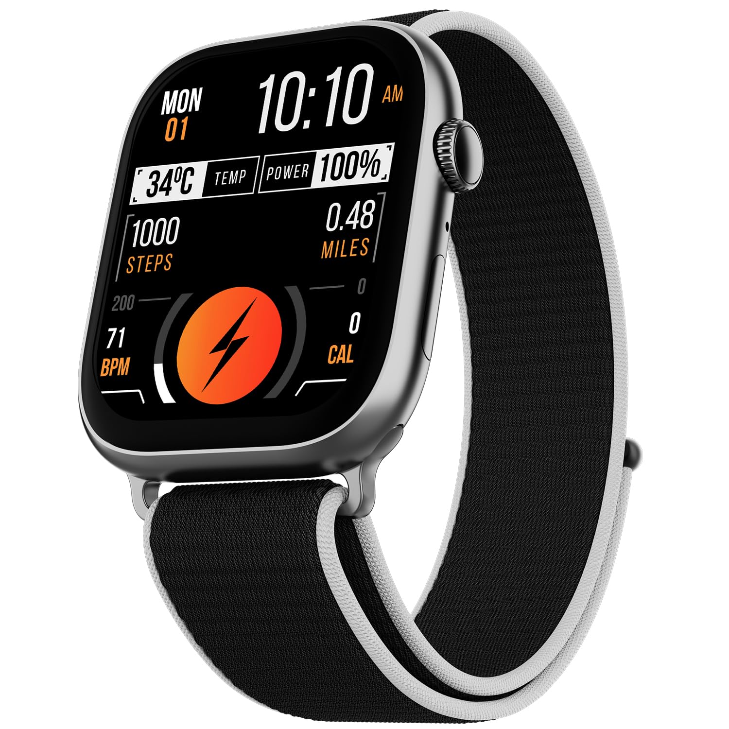 Fire-Boltt Ninja X Ring Smart Watch 1.96" Always On Display Bluetooth Calling, Voice Assistant, SpO2 & Heart Rate, 120+ Sports Modes, IP67 Waterproof Smartwatch for Men & Women - Black Nylon-image-12