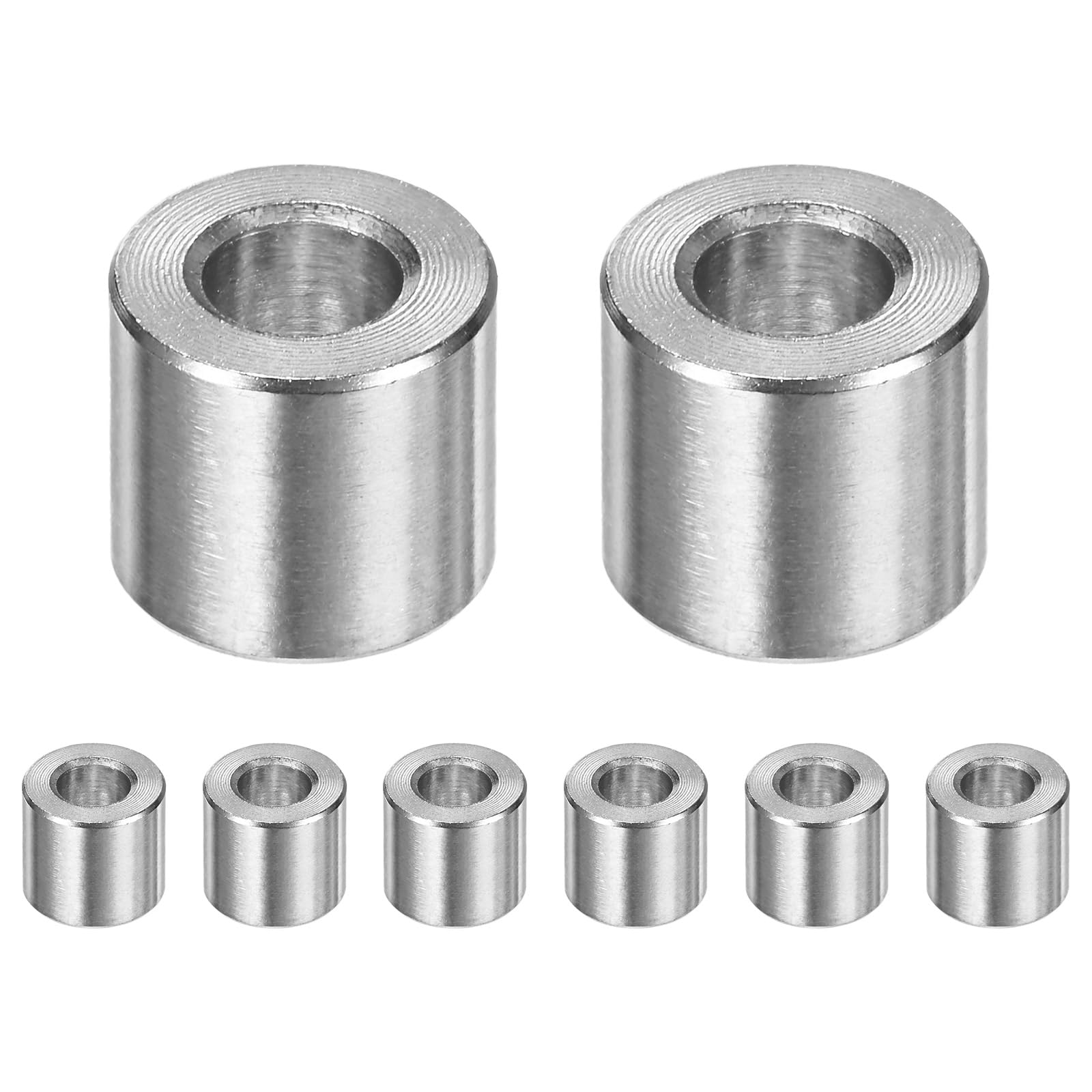M METERXITY 8PCS M6 304 Stainless Steel Spacers 6mm ID x 12mm OD x 10mm l Metal Screw Standoff Bushing Plain Finish Round Spacer 304 Stainless Steel for Screws Bolts Silver