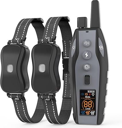 Dog Training Collar with Remote Color Screen - 3300 FT Remote Control Range, Dog Shock Collar with 3 Training Modes, 2 Rechargeable Waterproof ECollar for Dogs Training 15-125LBS
