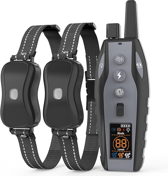 Dog Training Collar with Remote Color Screen - 3300 FT Remote Control Range, Dog Shock Collar with 3 Training Modes, 2 Rechargeable Waterproof ECollar for Dogs Training 15-125LBS
