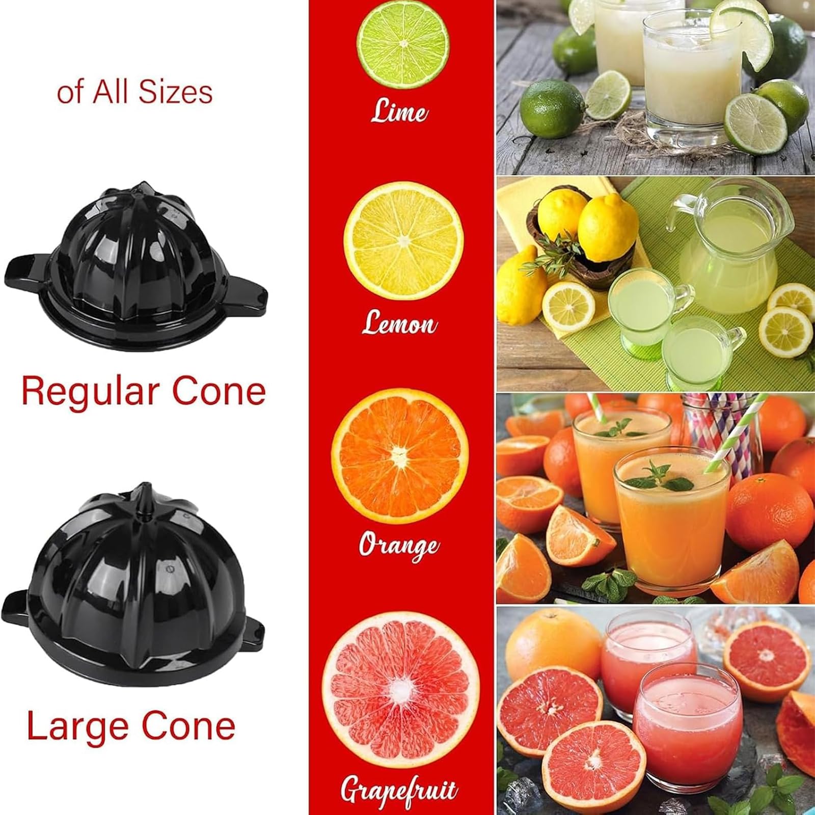 Spremiagrumi elettrico, 2 coni e leva ergonomica | Spremifrutta manuale resistente, facile da pulire per bar ristorante bar commerciale domestico
