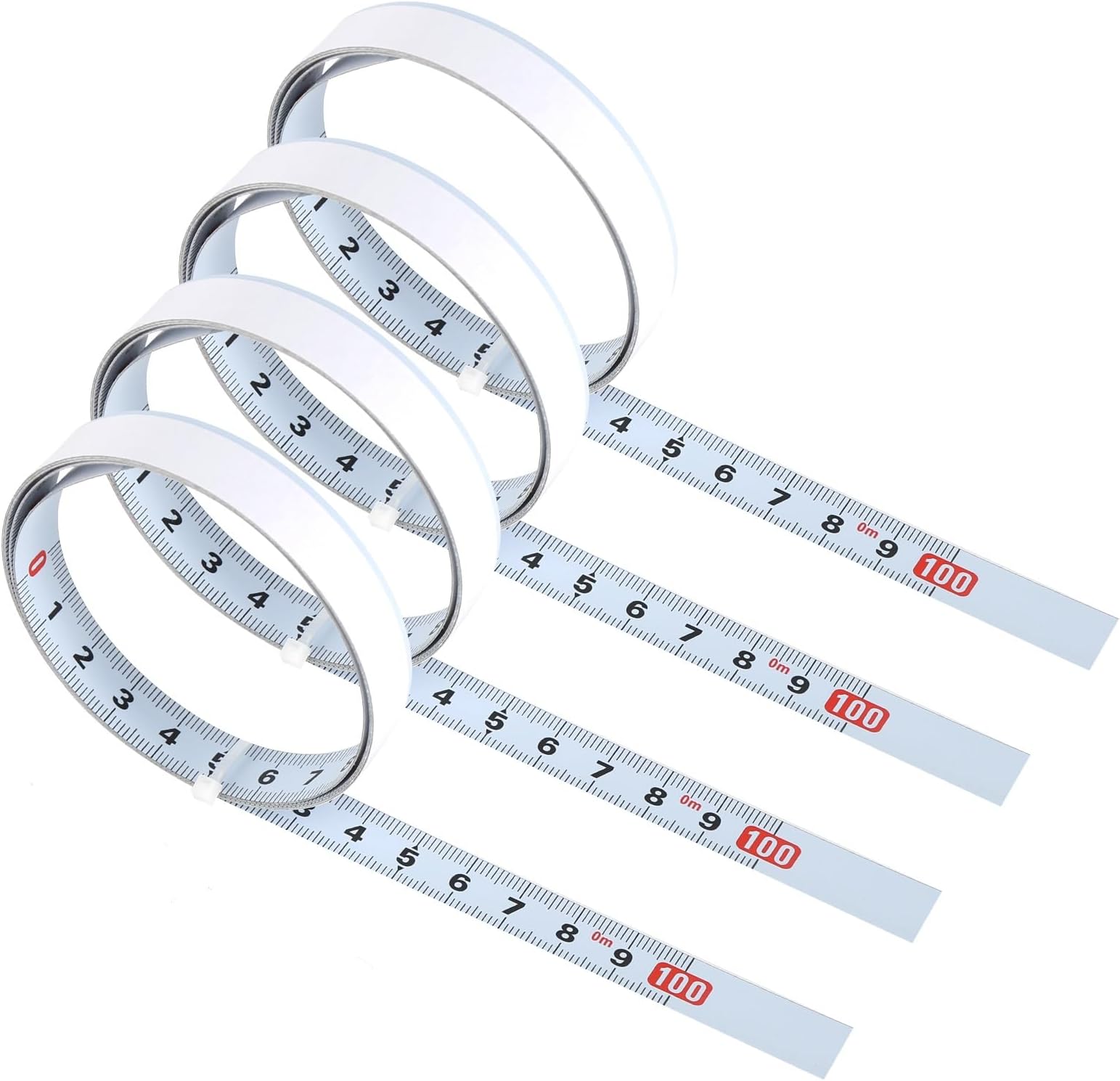 4 Rolls Carbon Steel Self Adhesive Measuring Tape Metric 1m / 39inch Left to Right Self Adhesive Measuring Tape Metric, Adhesive Ruler Tape Self Adhesive Tape Measure Self-Adhesive Measuring Tape