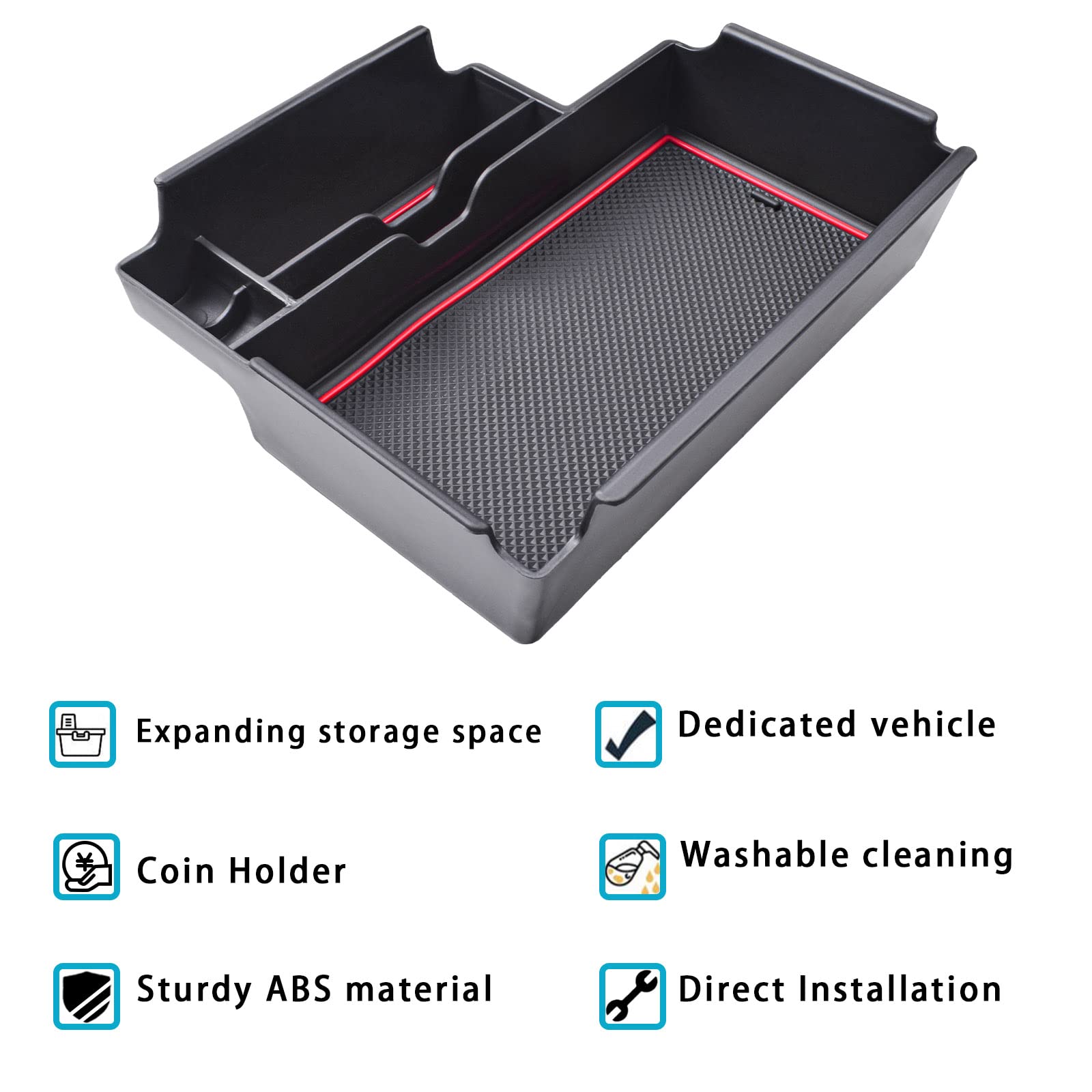 SixthSmoy Organizer per console centrale per accessori Ford Ranger 2024 Scatola portaoggetti per bracciolo (versione freno a mano elettrico)  34