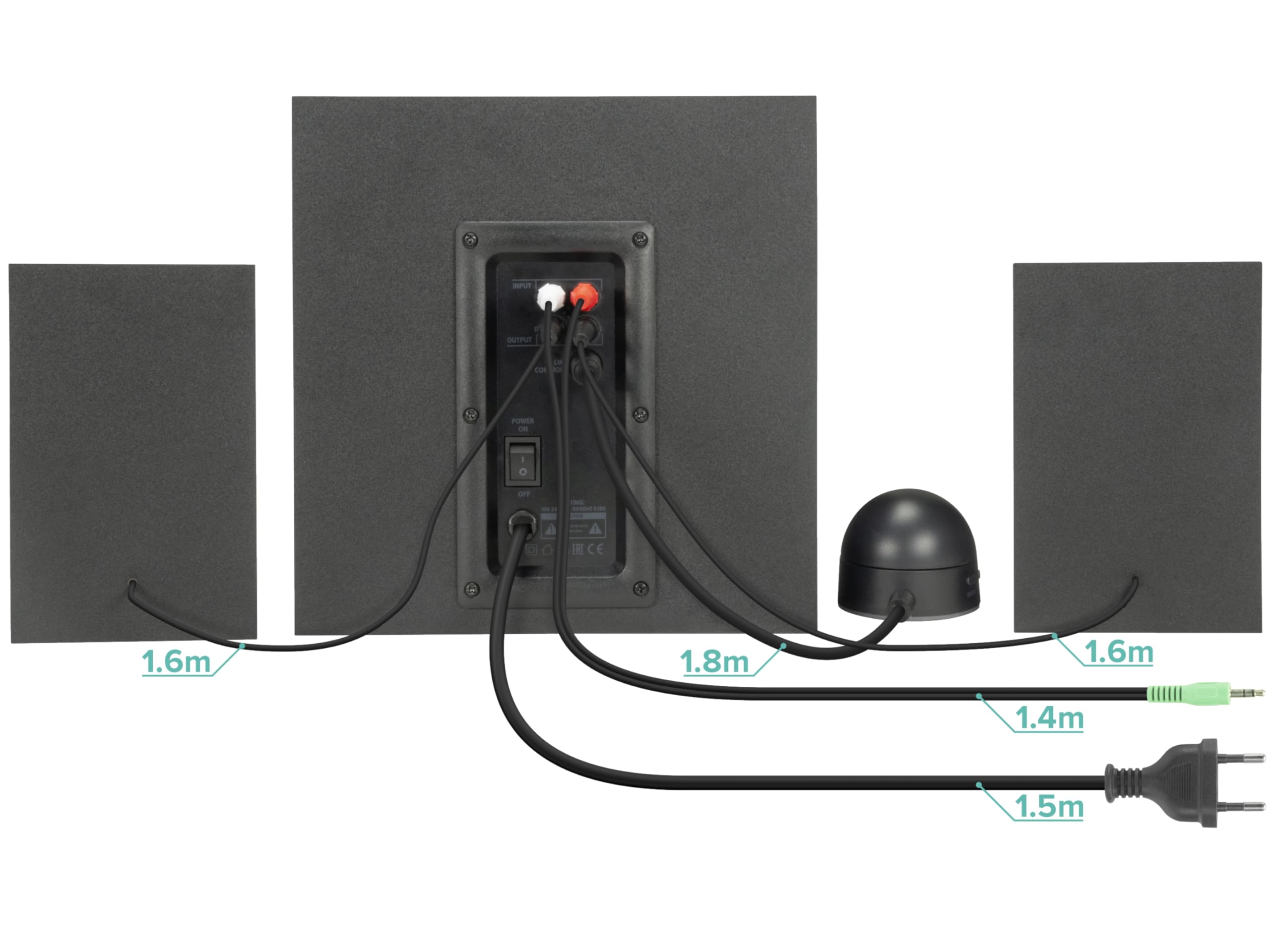 Speedlink GRAVITY LT głośniki komputerowe 2.1 z Bluetooth - z drewnianym subwooferem, aktywny system głośników 80 W, gniazdo AUX 3,5 mm, pilot biurkowy RGB, czarny