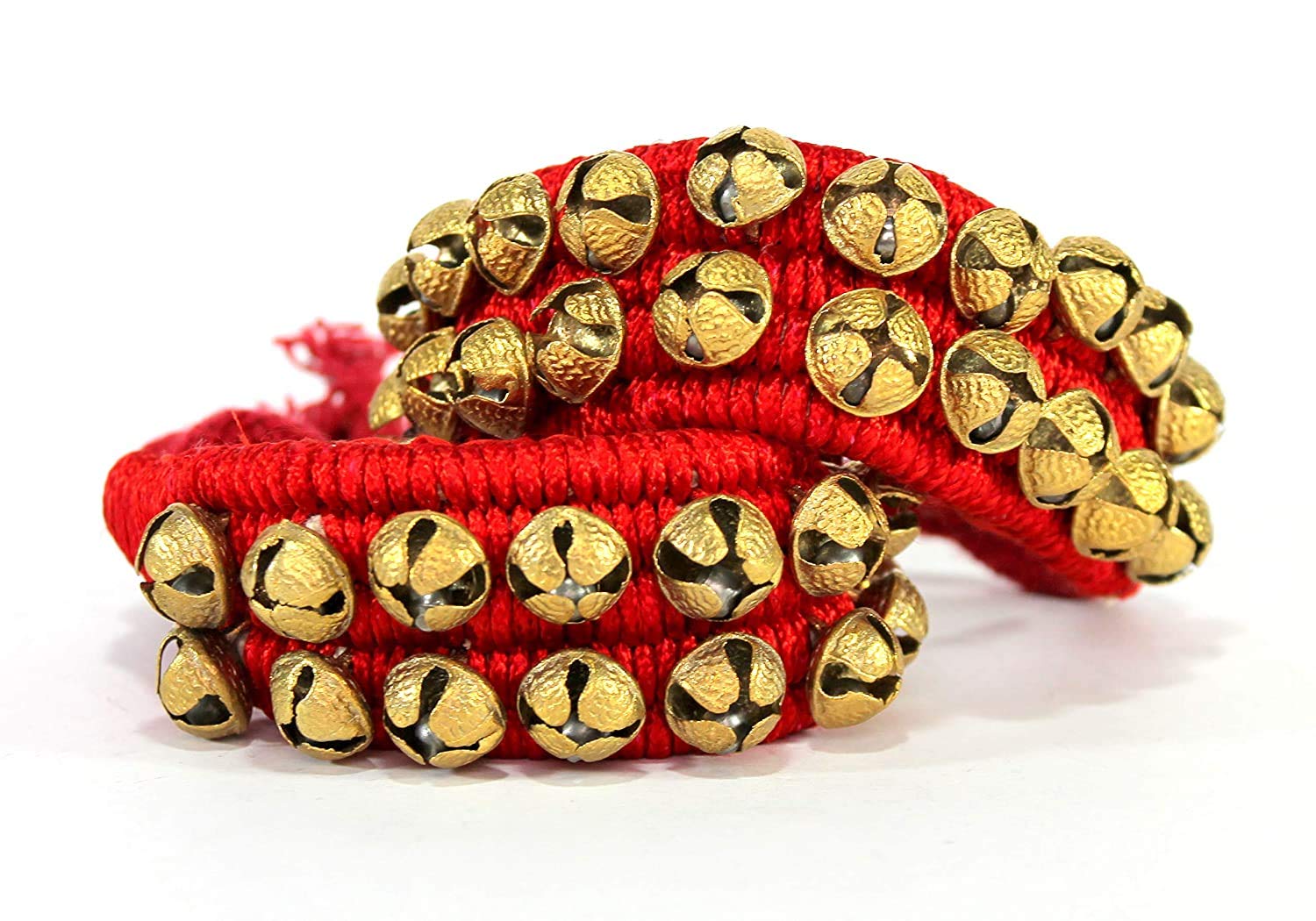SHIVA Ghungroo Red Pad 2 Line | Each line 10 Ghungroo (1.6 cm)-image-25