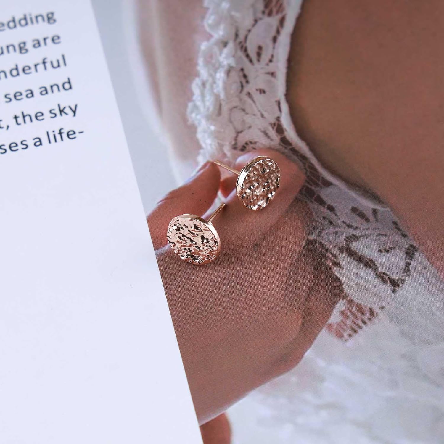 Bohemian Gold Hammered Coin Stud Earrings Textured Disc Round Earrings Tiny Metal Hammered Circle Earring Jewelry for Women - Image 3