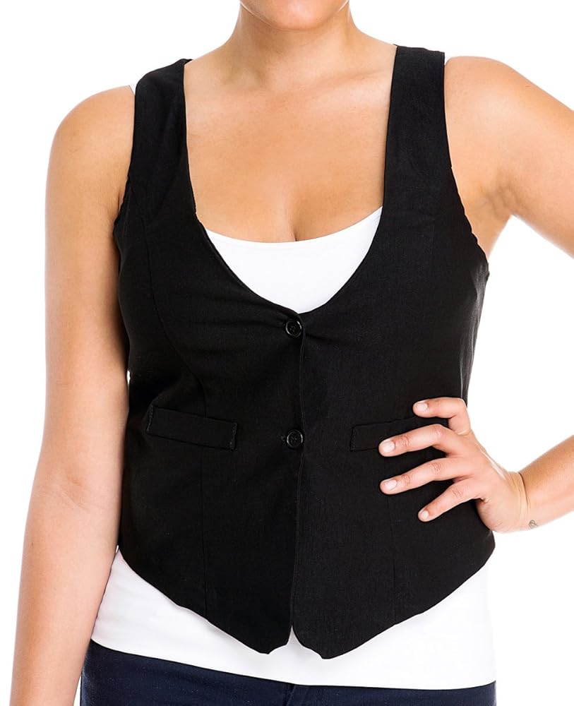 Amazon.com: eVogues Plus Size Button Up Sleeveless Stretch