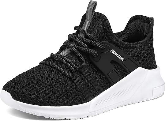 RUNSIDE Boys Girls Tennis Shoes Kids Lightweight Breathable Sneakers Lace-up Running Athletic Shoes for Toddler/Little Kid/Big Kid
