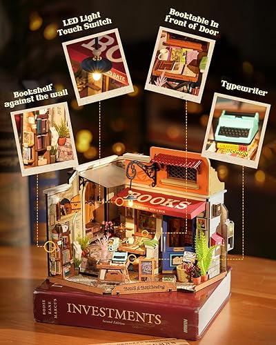 Miniatura 61 de Rowood Kit de casa en miniatura, kit de casa de muñecas en miniatura para adultos, kits de modelo para adultos para construir con LED, cumpleaños