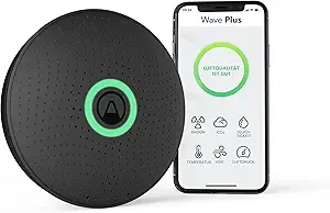 Airthings 2911 Wave Plus, Black LTD Edition - Radon & Air Quality Monitor (CO2, VOC, Humidity, Temp, Pressure)