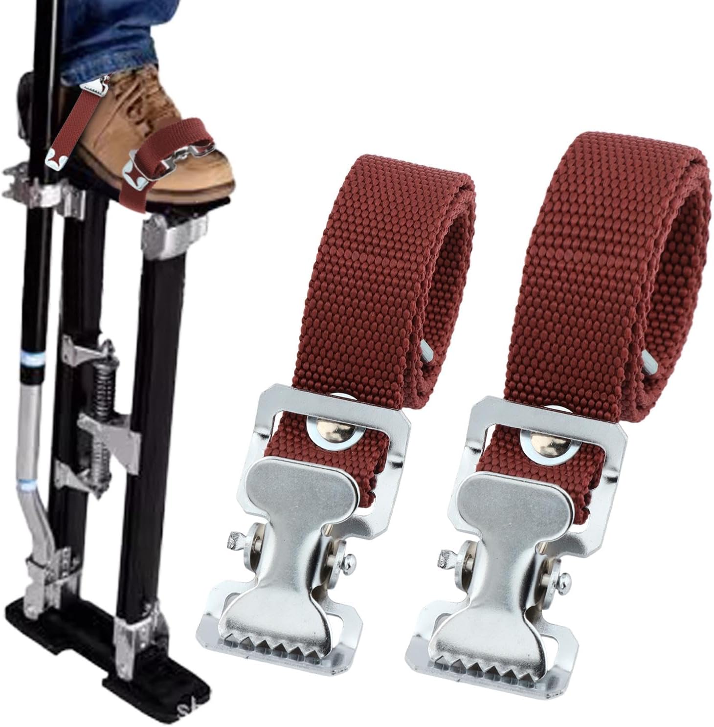 QKDS 2PCS Drywall Stilts Straps, Adjustable Leg Band Straps