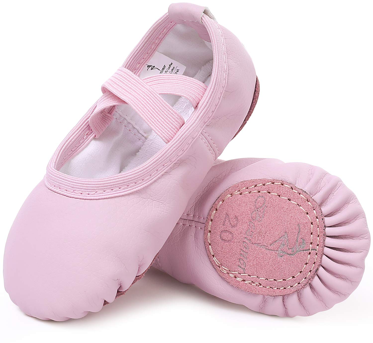 Zapatillas de Danza Cuero Zapatos Media Punta de Ballet y Gimnasia para Niña y Mujer — view 10