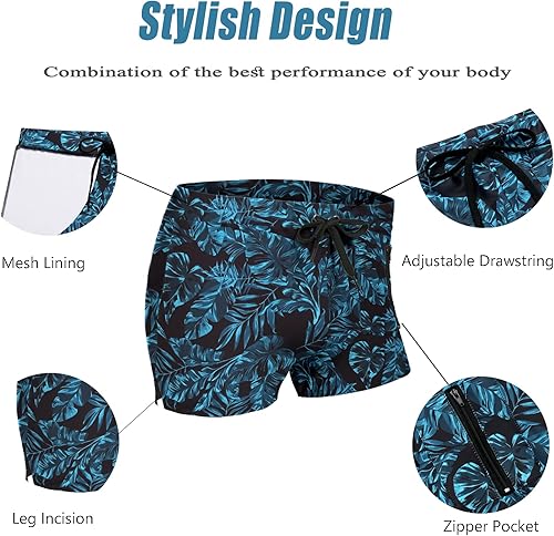 Miniatura 4 de Coofandy - Traje de baño para hombre con bolsillo con cierre de cremallera