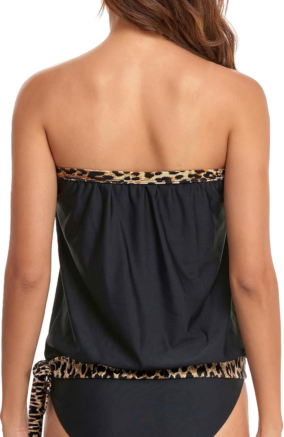 Holipick Strapless Tankini Tops for Women Swimwear Top ONLY Bandeau Bathing Suit Blouson Swimsuit No Bottom