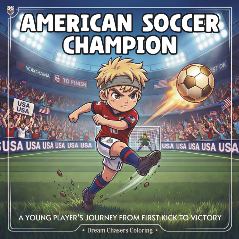 American Soccer Champion: Soccer Coloring Book for Adults and Kids